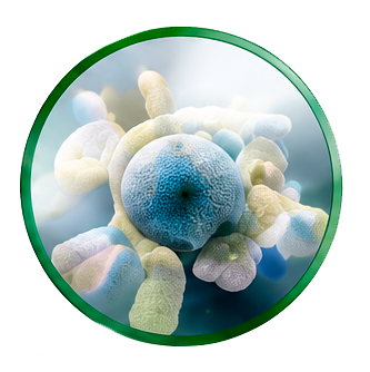 Illustration representing oral microbial balance